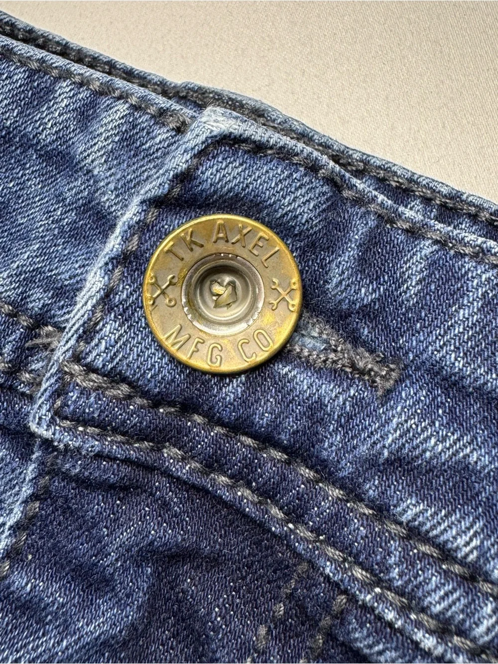 TK AXEL Straight Fit Blue Denim Jeans Mid Rise Men’s Tagged 38x32 Measures 38x30